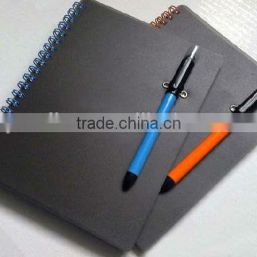 pen attachment pp cover spiral notebook
