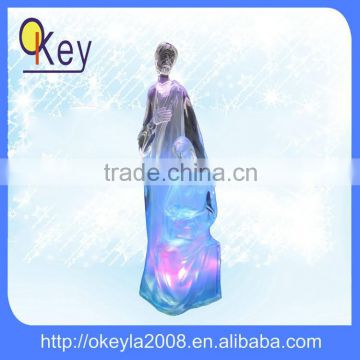 LED home decoration acrylic transparent mary and baby jesus statue light