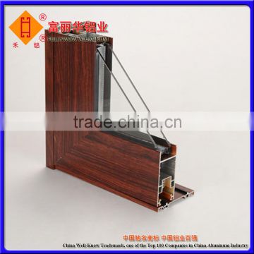 Heat Transfer Wooden Color Aluminum Profile for Windows, Doors and Decoration