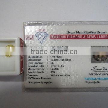 4.31 carat Certified Natural Yellow Sapphire