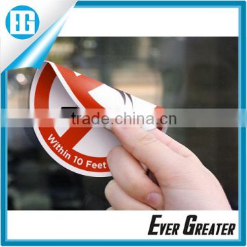 Round PVC Sticker Printing,Double Sided Labels Glass Mirror Sticker Waterproof