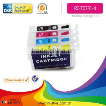 Inkstyle refill ink cartridge (0731-4) 73N refillable ink cartridge for epson t10/ t11/ t13