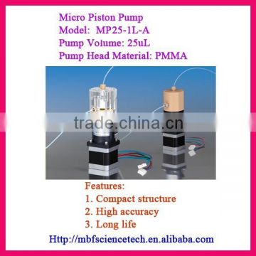 Micro Piston Pump, compact structure, high accuracy and long life, Pump Volume: 25uL, Pump Head Material: PMMA