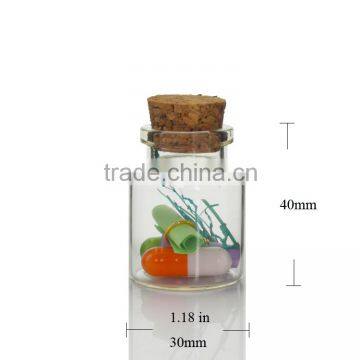 High Transparency Neck Finish Diy Glass Crafts Bottles With Cork Stoppers