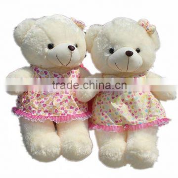 plush dressed bear/soft bear/stuffed wearing bear toy