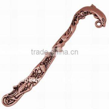 Zinc Alloy Bookmarks, Lead Free and Nickel Free, Red Copper Color, Size: about 83x20x4mm, hole: 2.5mm(PALLOY-16-R-FF)