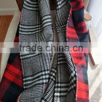 2015 Fashion red plaid cashmere scarf