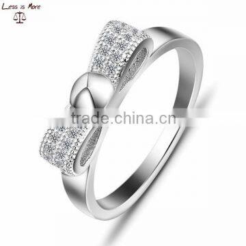 Womens Micro CZ Pave Engagement Ring with 1 Ct Cubic Zircon New 2015 Female Bridal Silver Rings