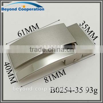 Solid metal zinc alloy heavy weight reversible press buckle for men