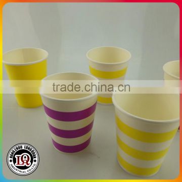 Disposable Horizontal Line Single Wall Drinking Paper Cup