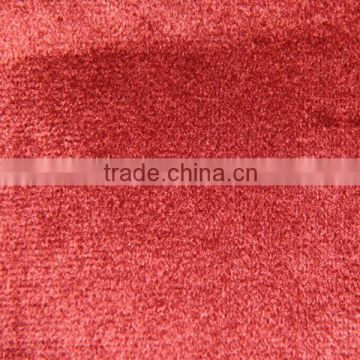 iron red polyester fake super soft velvet sofa fabric
