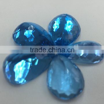 High Quality Blue Topaz Faceted Rose Cuts Loose Gemstone