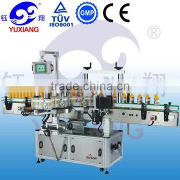 Automatic double side shampoo bottle labeling machine