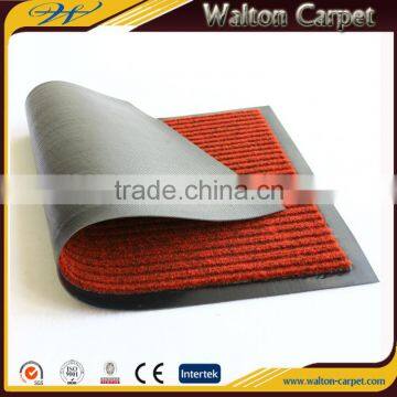 PVC backing dust control nonwove red rib hotel door mat