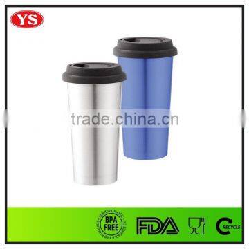 450 ml double wall stainless steel vacuum mug with silicon lid