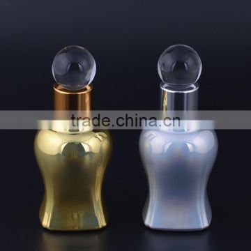 MUB Unique Shape UV Gel Dropper Glass Bottle With Glass Stick Cap;Refillable Travel Glass Stick Bottle