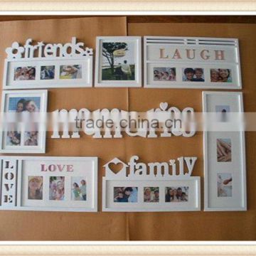 Wooden Antique Photo Frameswiht Funny Face Photo Frame White Color