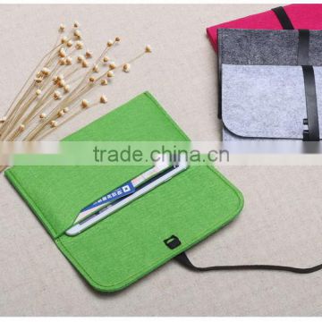 Shipping from china custom size wool felted passport cover money purse wholesale cotton polyester wallet with leather button