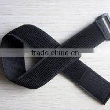 High quality elastic Hook and loop straps belt with buckle