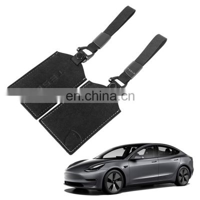 Accessories Parts Interior Car Key Fob Cover Holder Keyfob Ring With Key Chain For Tesla Model 3 Y