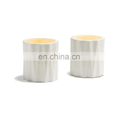 custom logo luxury printed unique fancy elegant gloss white ceramic candle jar