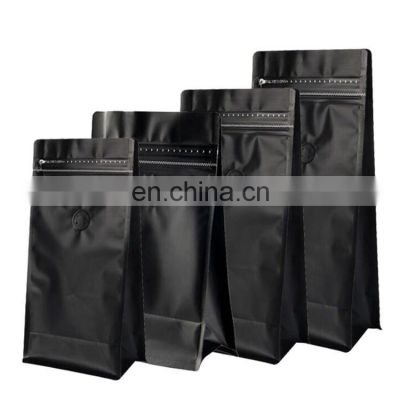 Custom printed 1kg Resealable Flat Bottom Box Pouch Coffee Bag with valve