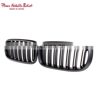 For BMW X5 X6 F15 F16 front grill high quality double slat line Matt black kindly mesh grill for BMW X5M X6M 2014-IN