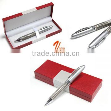 Red Box with nice metal pen with customer logo on it