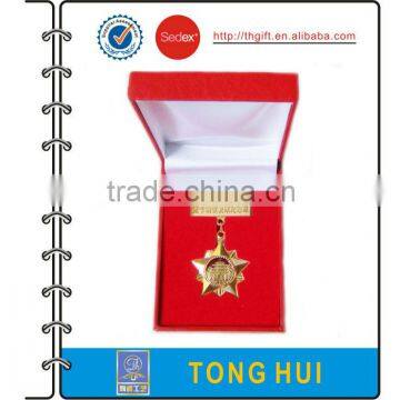 Gold plating award metal medallions with gift box