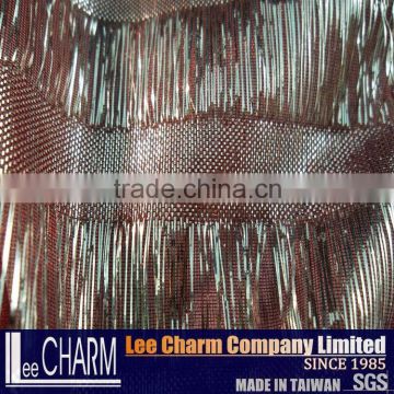 Silver Wire Red Metallic Organza Fabric