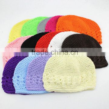 pretty kids fashion kufi hat ,children hat with large flower FH-85