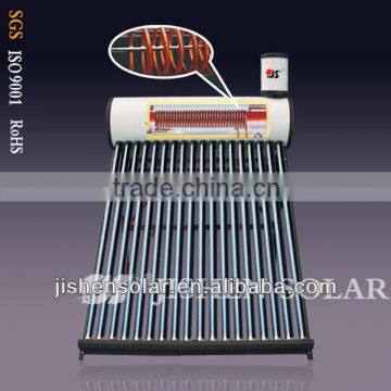 practical and economical 180L color steel copper coil solar water Heater with three target vacuum tube