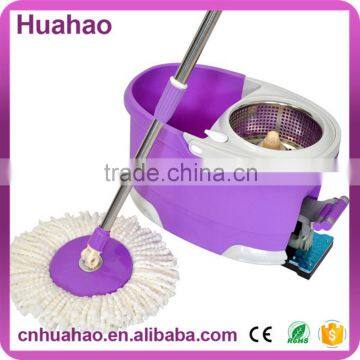 Hand Press Spin Go Mop with Steel Basket Bucket with Pedal