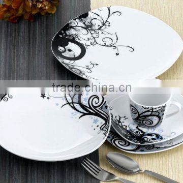 High quality and low price cermic dinner set with hand printed for own factory