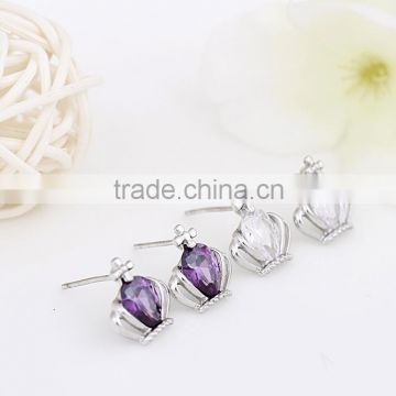 Online checkout wholesale 925 sterling silver earring crystal