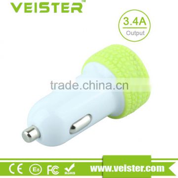 green and cheap tire shape dual port usb car charger