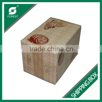CUSTOM PRINTED SHIPPING BOX FOR WINE BOTTLES TOP AND BOTTOM CORRUGATED BOX FOR GRAPES PACKING