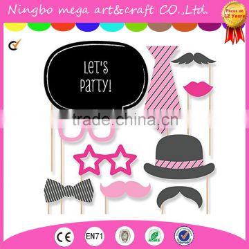 Pink Mustache Bash - Piece Photo Booth Props Kit - 20 Count