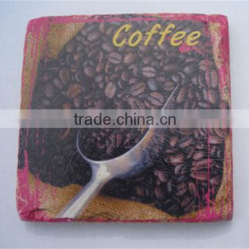 Natural Tumbled Marble Drink Coaster With Coffe Cover