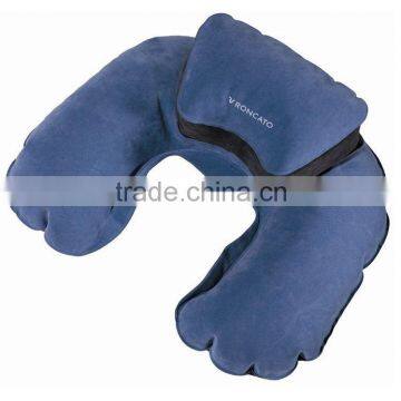 trendy blue comfortable 2 chamber inflatable pillow,inflatable plastic travel pillow