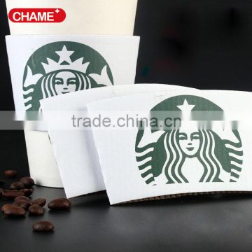 disposable printed hot drink paper coffee cup sleeve