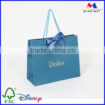 2015 new products cheap shopping bag with ribbon closed