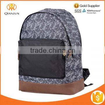 Travel Everyday Rucksack Bag Holdall Grey 600D Oxford Allover Print Backpack School