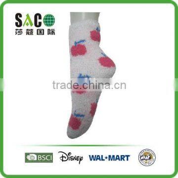 colorful apple pattern fluffy socks