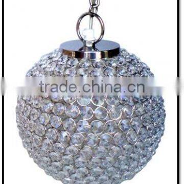 Modern decorative silver plated one light crystal Pendant light