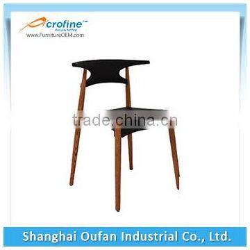 Acrofine cheap used dining chair reinforce Beech wood dining room chair with ABS seat and back