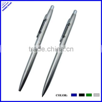 high quality silver color thin metal pens with silver clip