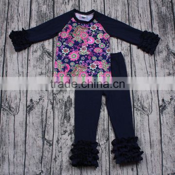 Yawoo promoted navy cotton raglan outfits baby clothes china european kids clothes