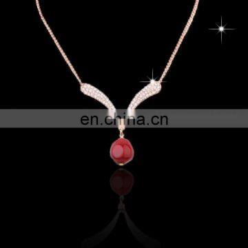 Promotional wholesale custom crystal souvenir metal rhinestone necklace for women MCB-0012