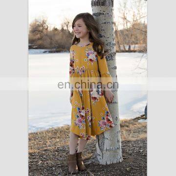 2019 New Summer Pastoral Printing Long Dress Mommy And Me mother daughter matching dress (this link for girls,1-9years)
